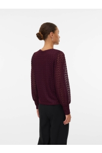 Vero Moda VMBECCA LS V-NECK LACE TOP JRS NOOS winetasting