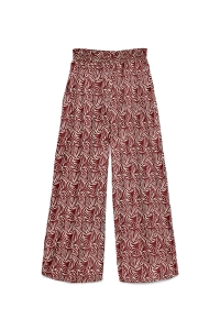 Vero Moda VMVINA HW LOOSE PANT WVN GA birch/syrah graphic
