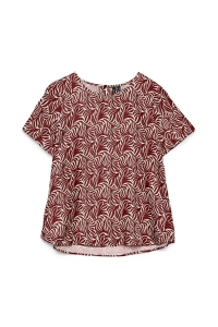 Vero Moda VMVINA SS O-NECK TOP WVN GA birch/syrah graphic