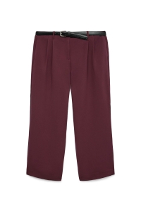 Vero Moda curve VMCMICHELL MW WIDE BELTED PANT CUR winetasting