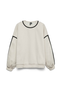 Vero Moda VMSHIRLEY LS O-NECK SWEAT JRS GA pumice stone/melange + black bin