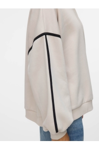 Vero Moda VMSHIRLEY LS O-NECK SWEAT JRS GA pumice stone/melange + black bin