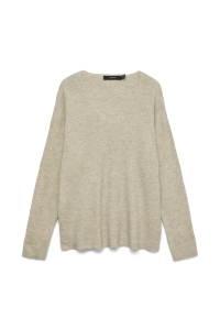 Vero Moda VMCREWLEFILEGLITTER LS V-NK PULLOV birch/melange w. gold lurex