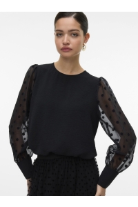 Vero Moda VMALVA DETAIL LS TOP WVN black
