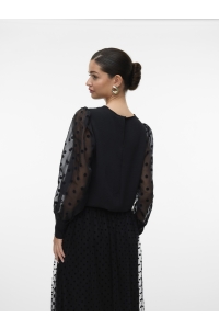 Vero Moda VMALVA DETAIL LS TOP WVN black