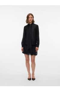 Vero Moda VMHALSTON L/S BOW TOP WVN BTQ black