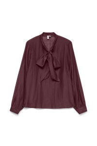 Vero Moda VMHALSTON L/S BOW TOP WVN BTQ winetasting