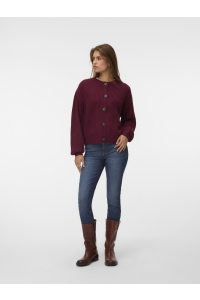 Vero Moda VMLEA LS O-NECK CARDIGAN NOOS windsor wine