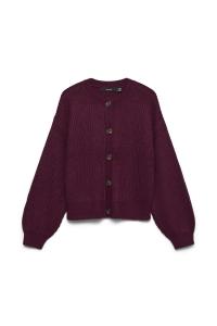 Vero Moda VMLEA LS O-NECK CARDIGAN NOOS windsor wine