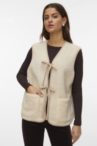 Vero Moda VMCLEO SHORT WAISTCOAT GA BOO oatmeal