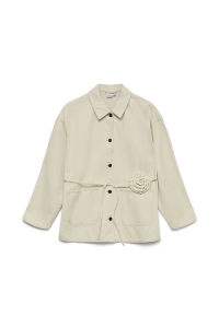 Vero Moda VMSAZZY LS ROSE BELT DNM JAKCET ecru