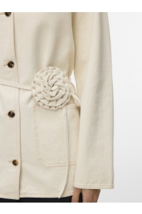 Vero Moda VMSAZZY LS ROSE BELT DNM JAKCET ecru