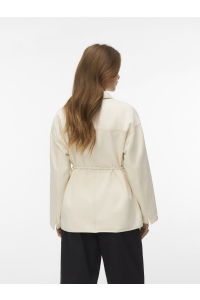Vero Moda VMSAZZY LS ROSE BELT DNM JAKCET ecru