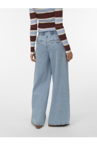 Vero Moda VMVALERIA MR WIDE PULL UP JEANS light blue denim