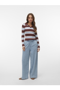 Vero Moda VMVALERIA MR WIDE PULL UP JEANS light blue denim