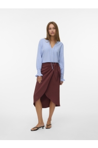 Vero Moda VMMILLIE LS TOP WVN GA brunnera blue/snow white