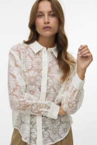 Vero Moda VMKOVA LS SHIRT WVN cloud dancer