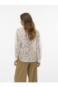 Vero Moda VMKOVA LS SHIRT WVN cloud dancer