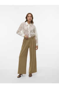 Vero Moda VMKOVA LS SHIRT WVN cloud dancer