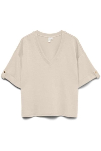 Vero Moda VMIA 2/4 V-NECK TOP JRS BTQ birch