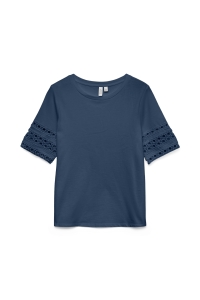 Vero Moda VMIVACY 2/4 O-NECK TOP JRS BTQ dark denim