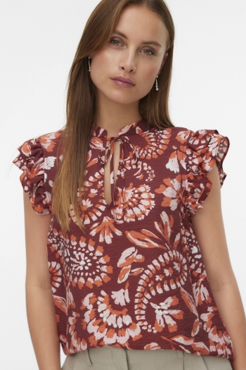 Vero Moda VMNELLIE CARLA SL FRILL TOP WVN GA