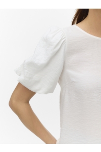 Vero Moda VMNELLIE SS BALLOON TOP WVN GA snow white