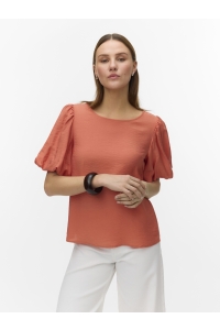 Vero Moda VMNELLIE SS BALLOON TOP WVN GA langoustino