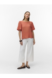 Vero Moda VMNELLIE SS BALLOON TOP WVN GA langoustino