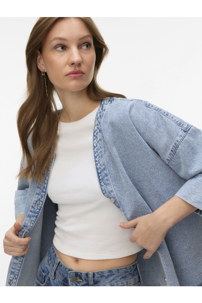 Vero Moda VMVALERIA 3/4 SLEEVE SHIRT NOOS light blue denim