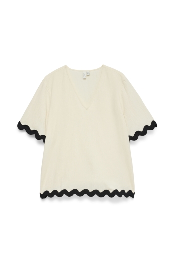 Vero Moda VMJENNA S/S V-NECK TOP WVN BTQ GA