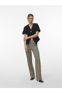 Vero Moda VMZAMIRA BESTIE MW STRAIGHT PANT NO: moon rock/melange