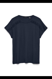 Vero Moda VMGINA SS O-NECK TOP JRS GA navy blazer