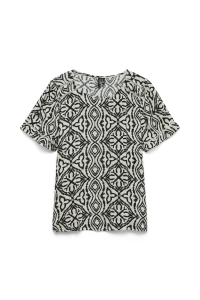 Vero Moda VMMENNY LACE SS TOP WVN GA birch/camille