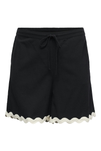 Vero Moda VMCJENNA H/W SHORTS WVN BTQ GA CUR black/birch scallop edges