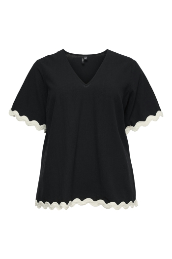 Vero Moda curve VMCJENNA S/S V-NECK TOP WVN BTQ GA :