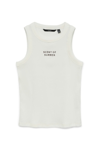 Vero Moda VMNIRA CAISA SL TANK TOP BOX JRS snow white/text