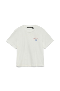 Vero Moda VMGINA METTE SS TOP BOX JRS snow white/mallorca