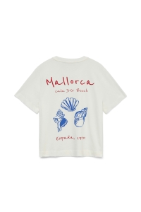 Vero Moda VMGINA METTE SS TOP BOX JRS snow white/mallorca