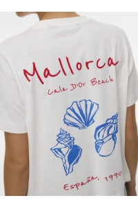 Vero Moda VMGINA METTE SS TOP BOX JRS snow white/mallorca