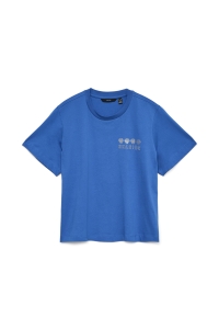 Vero Moda VMGINA METTE SS TOP BOX JRS nebulas blue/seaside