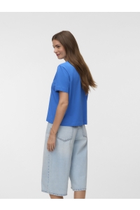 Vero Moda VMGINA METTE SS TOP BOX JRS nebulas blue/seaside