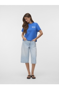 Vero Moda VMGINA METTE SS TOP BOX JRS nebulas blue/seaside