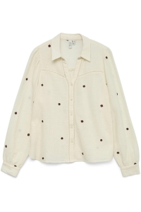 Vero Moda VMJILLIAN LS SHIRT WVN BTQ birch/emb. flowers