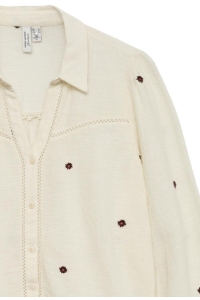 Vero Moda VMJILLIAN LS SHIRT WVN BTQ birch/emb. flowers