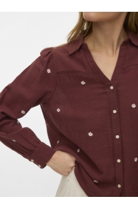 Vero Moda VMJILLIAN LS SHIRT WVN BTQ andorra/emb. flowers