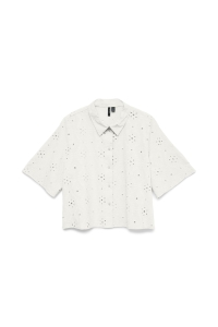 Vero Moda VMELIZA SHORT 2/4 SLEEVE SHIRT WVN : snow white
