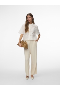 Vero Moda VMELIZA SHORT 2/4 SLEEVE SHIRT WVN : snow white