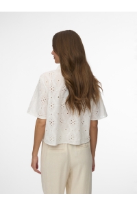 Vero Moda VMELIZA SHORT 2/4 SLEEVE SHIRT WVN : snow white