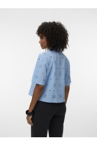 Vero Moda VMELIZA SHORT 2/4 SLEEVE SHIRT WVN : cashmere blue